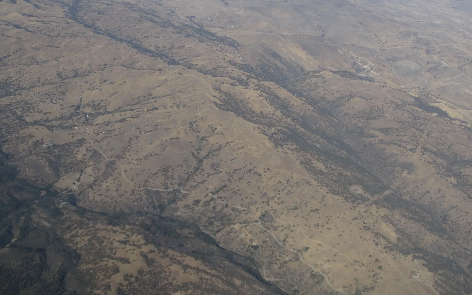 Scenic mountainous landscape of the California Coast Range with rolling hills and valleys